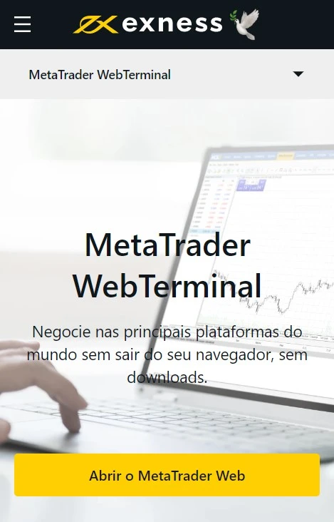 Exness MetaTrader WebTerminal.